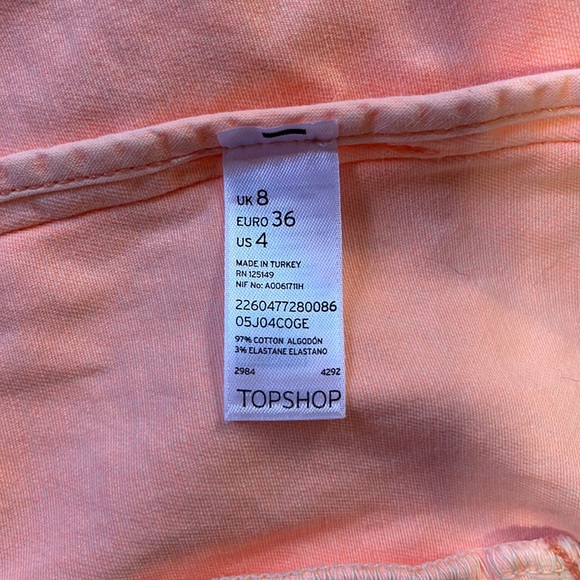 Topshop Moto Cropped Jacket Size 4 Tangerine Peach Fuzz - Picture 12 of 13
